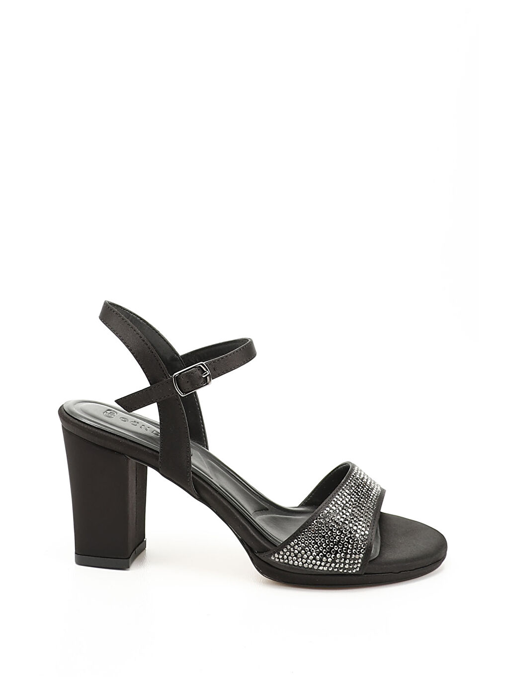 Siyah Kadın SİYAH Taşlı Bilekten Bağlı Platform Topuklu Sandalet