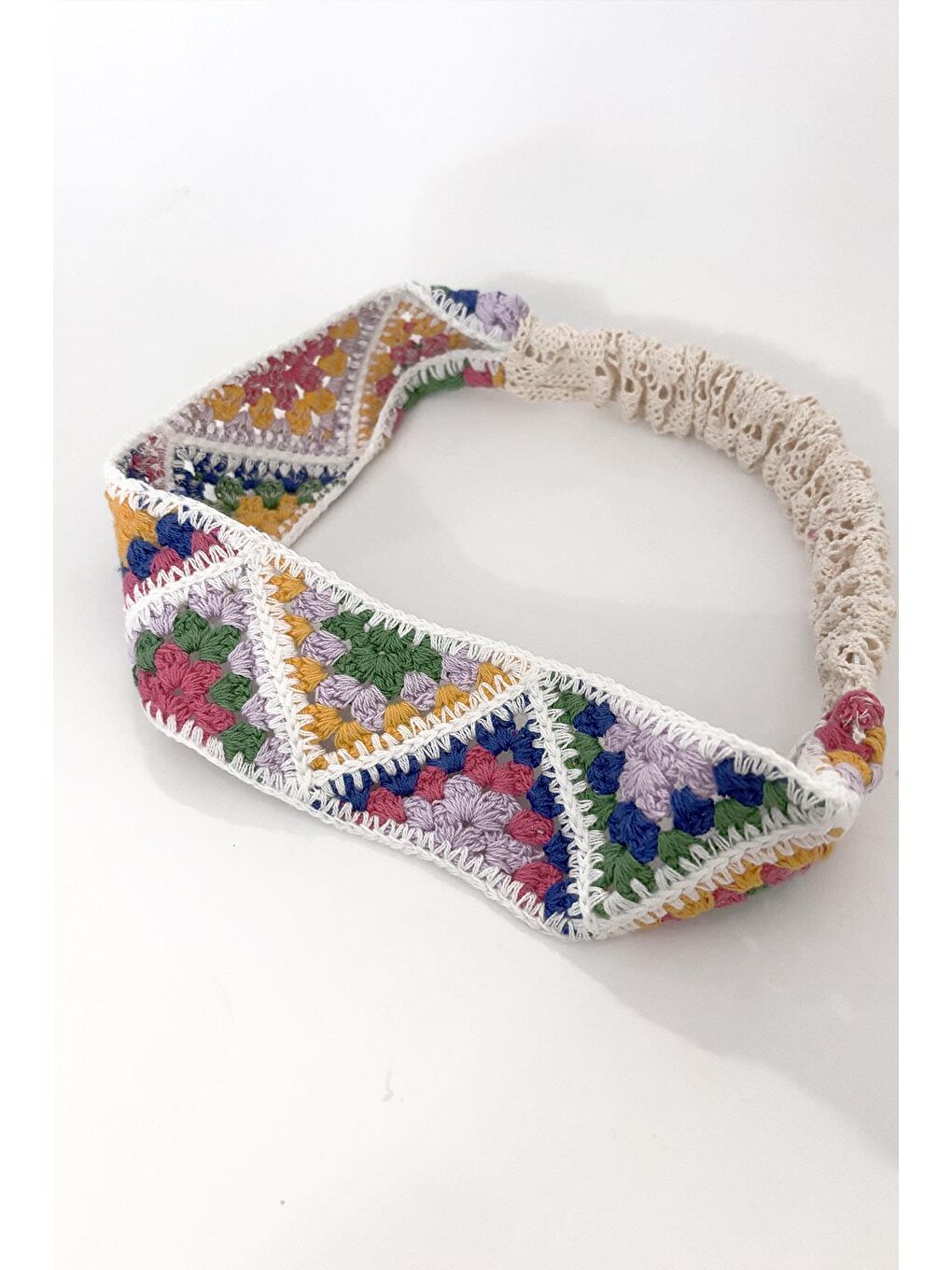 Yeşil Tığ Örgülü Soft Saç Bandı-1