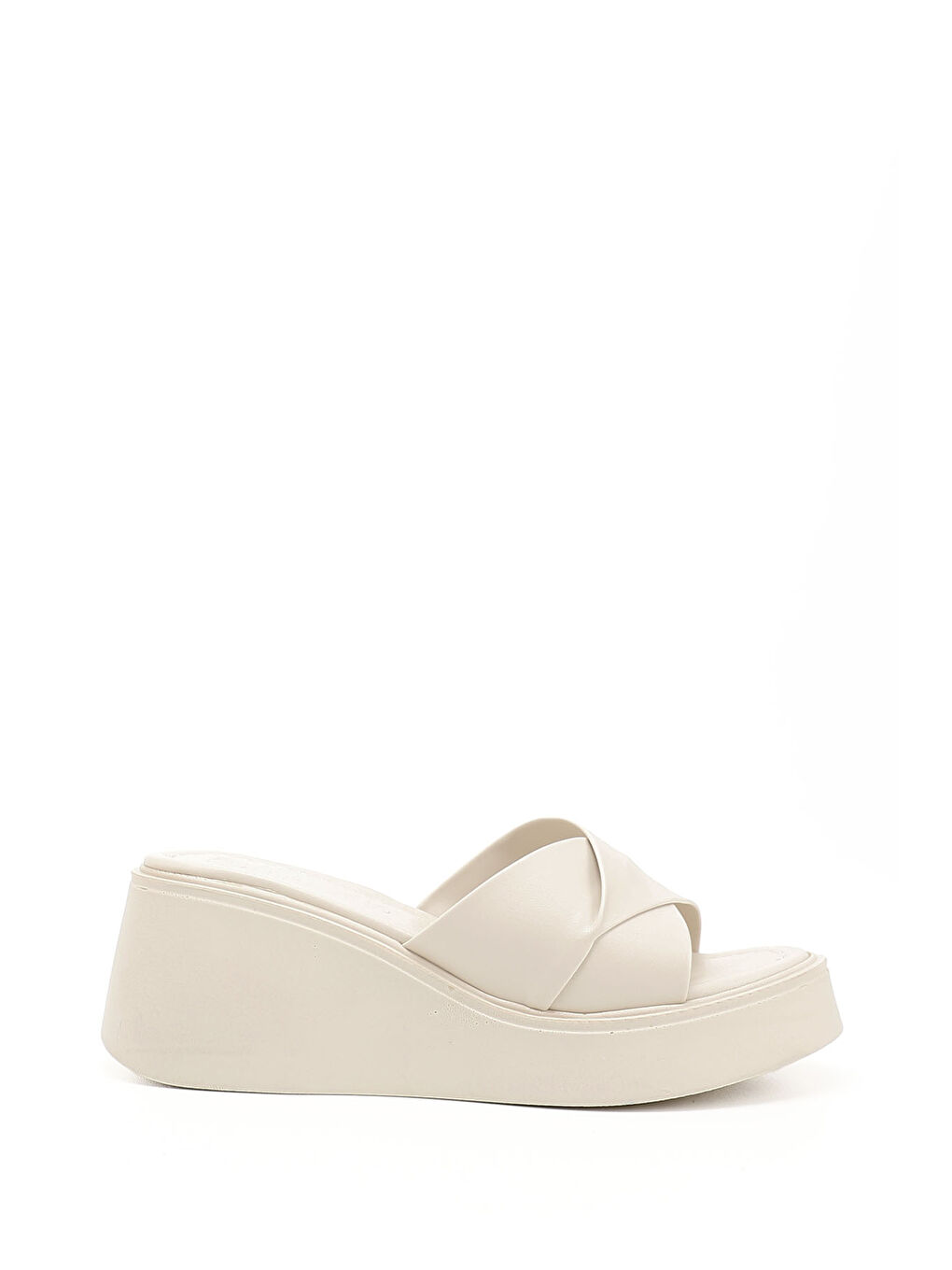 Bej Kadın BEJ-CAMEL Dolgu Topuklu Terlik