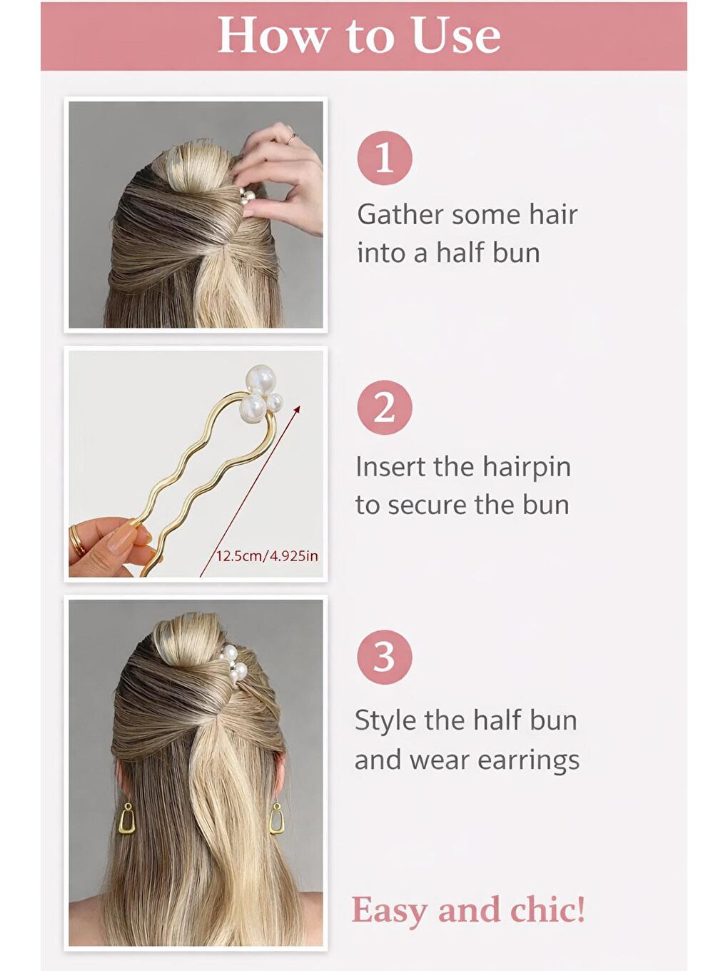 Gri İnci Detaylı Topuz Tokası-1