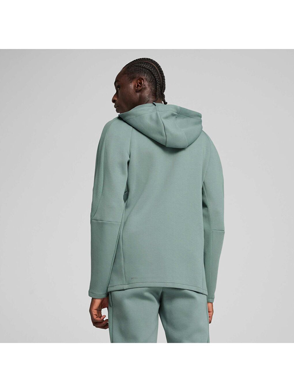 Yeşil EVOSTRIPE Erkek Tam Fermuarlı Kapüşonlu Sweatshirt-2