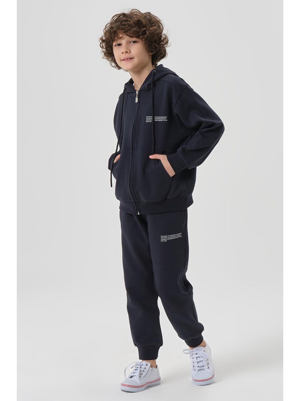 Siyah Mevsimlik Erkek Çocuk Eşofman Takımı-7