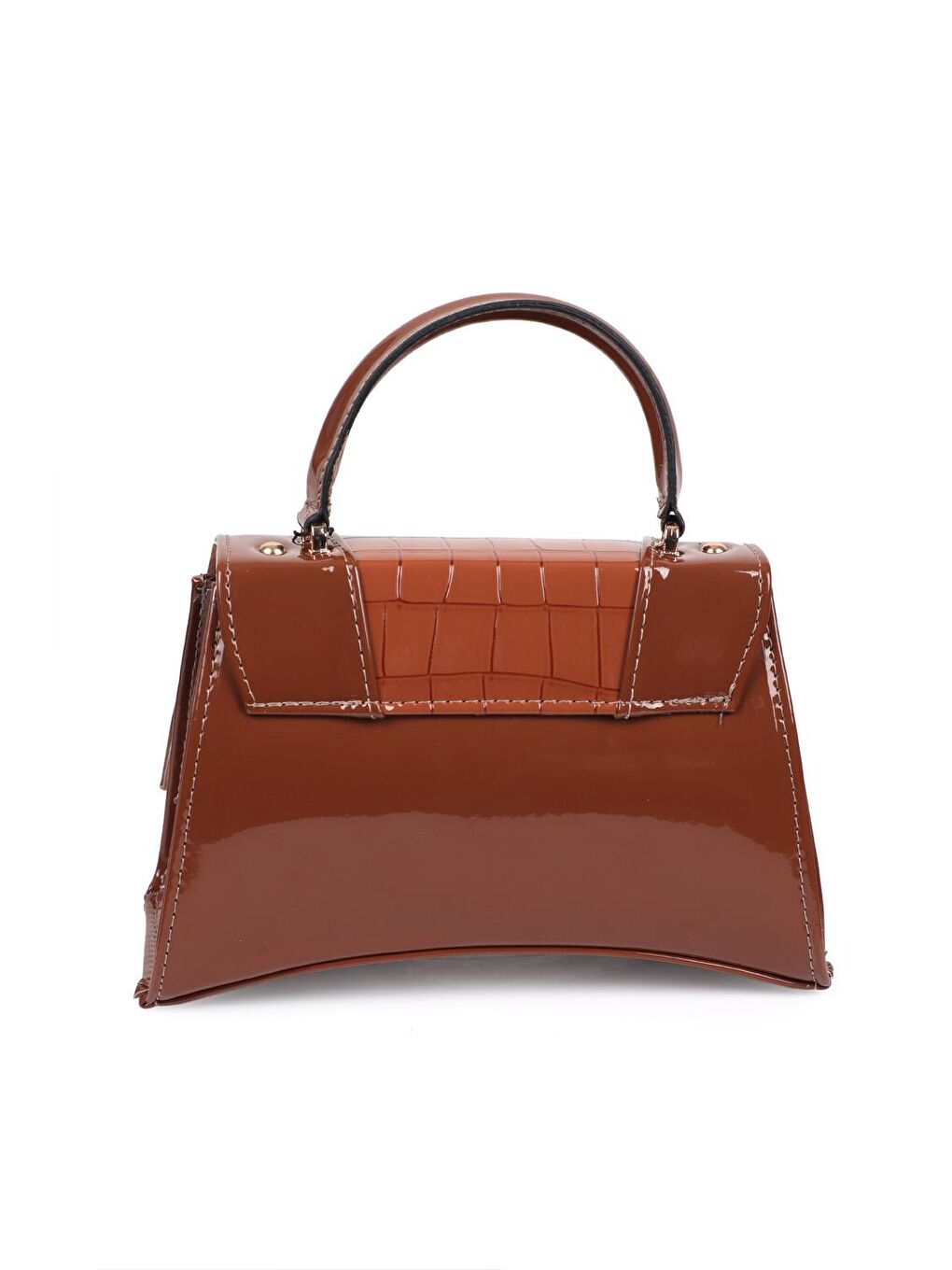 Kahverengi Büyük Kroko Desenli Savonita Special Kadın Çanta-2
