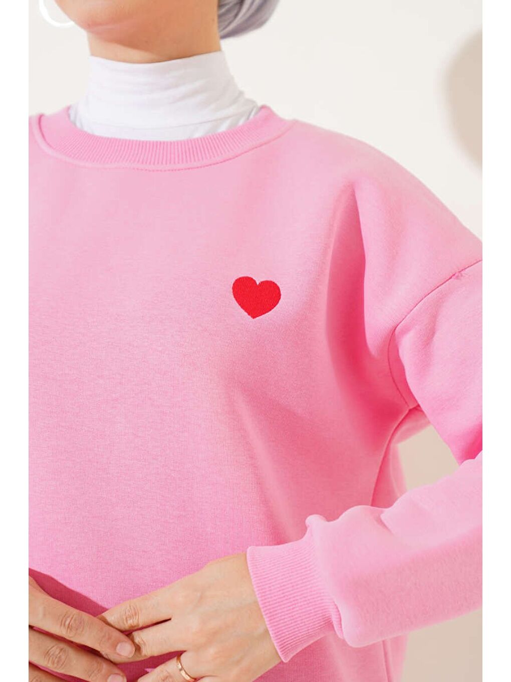 Kalpli Tunik Pembe - 26660-2