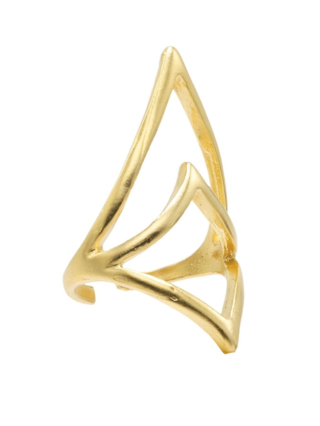 Sarı Kadın Mat Altın Kaplama Ayarlanabilir Bohem Yüzük