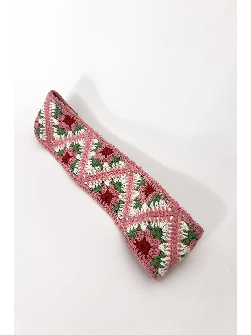 Pembe Tığ Örgülü Soft Saç Bandı-1