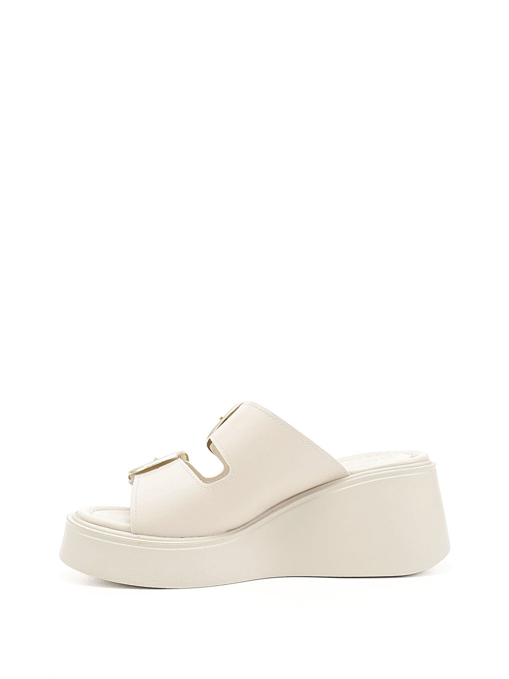 Bej Kadın BEJ-CAMEL Dolgu Topuklu Tokalı Terlik-2