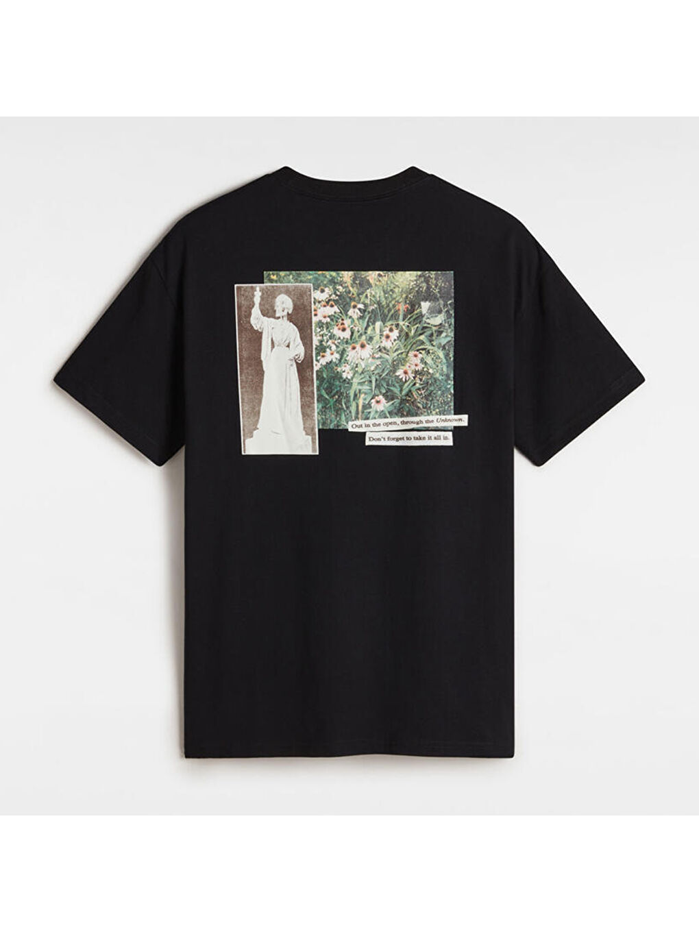 Garden Oversized Kadın Siyah Tişört-1