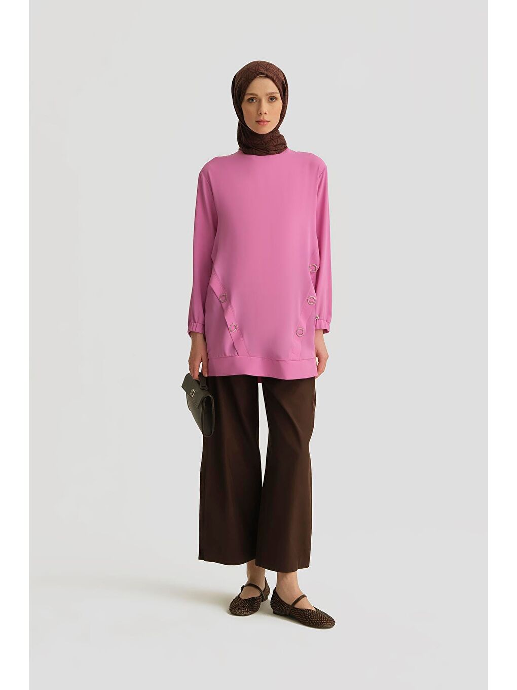 Aksesuar Detaylı Tunik 25Yt415 Pembe