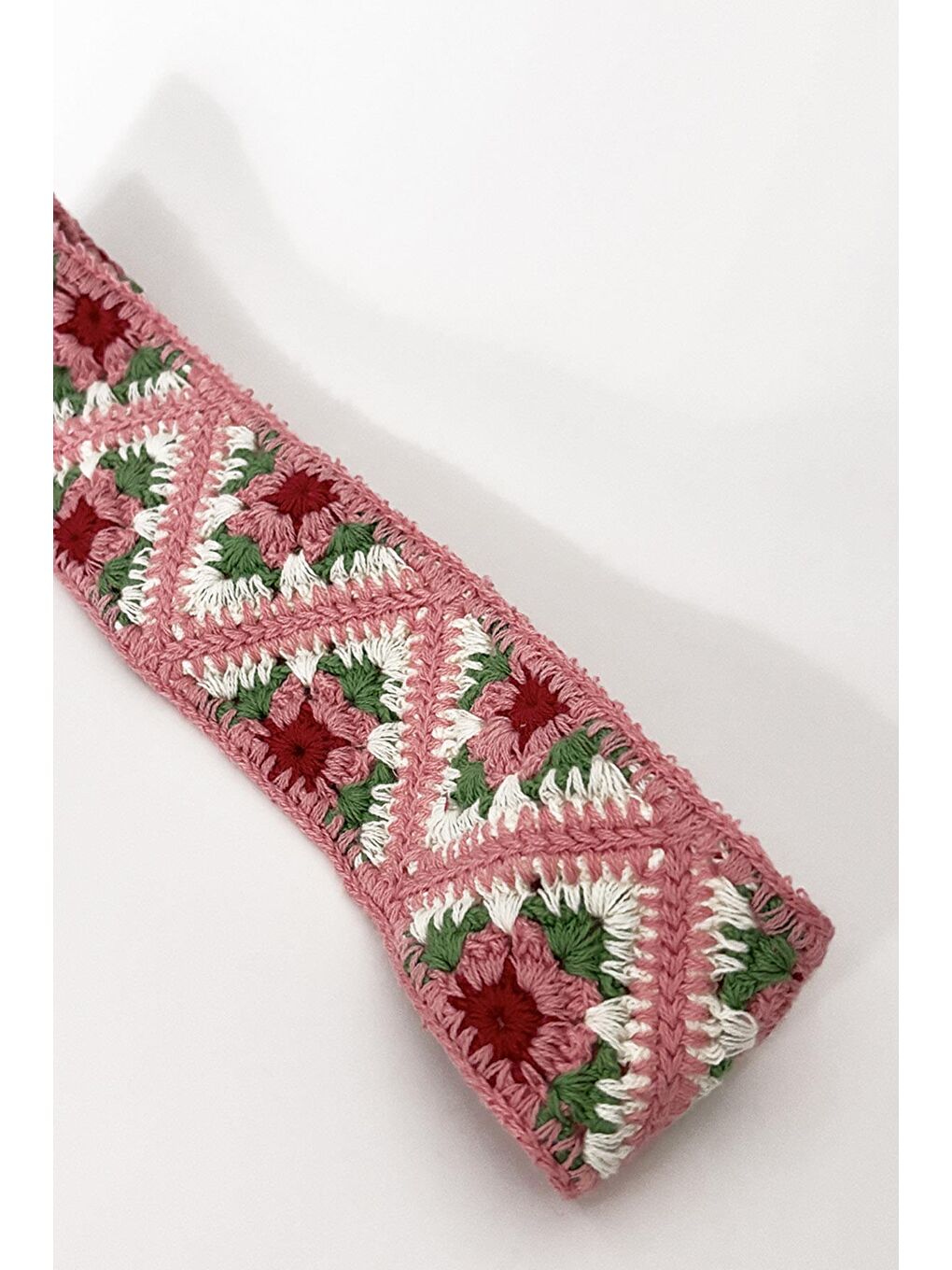 Pembe Tığ Örgülü Soft Saç Bandı-3