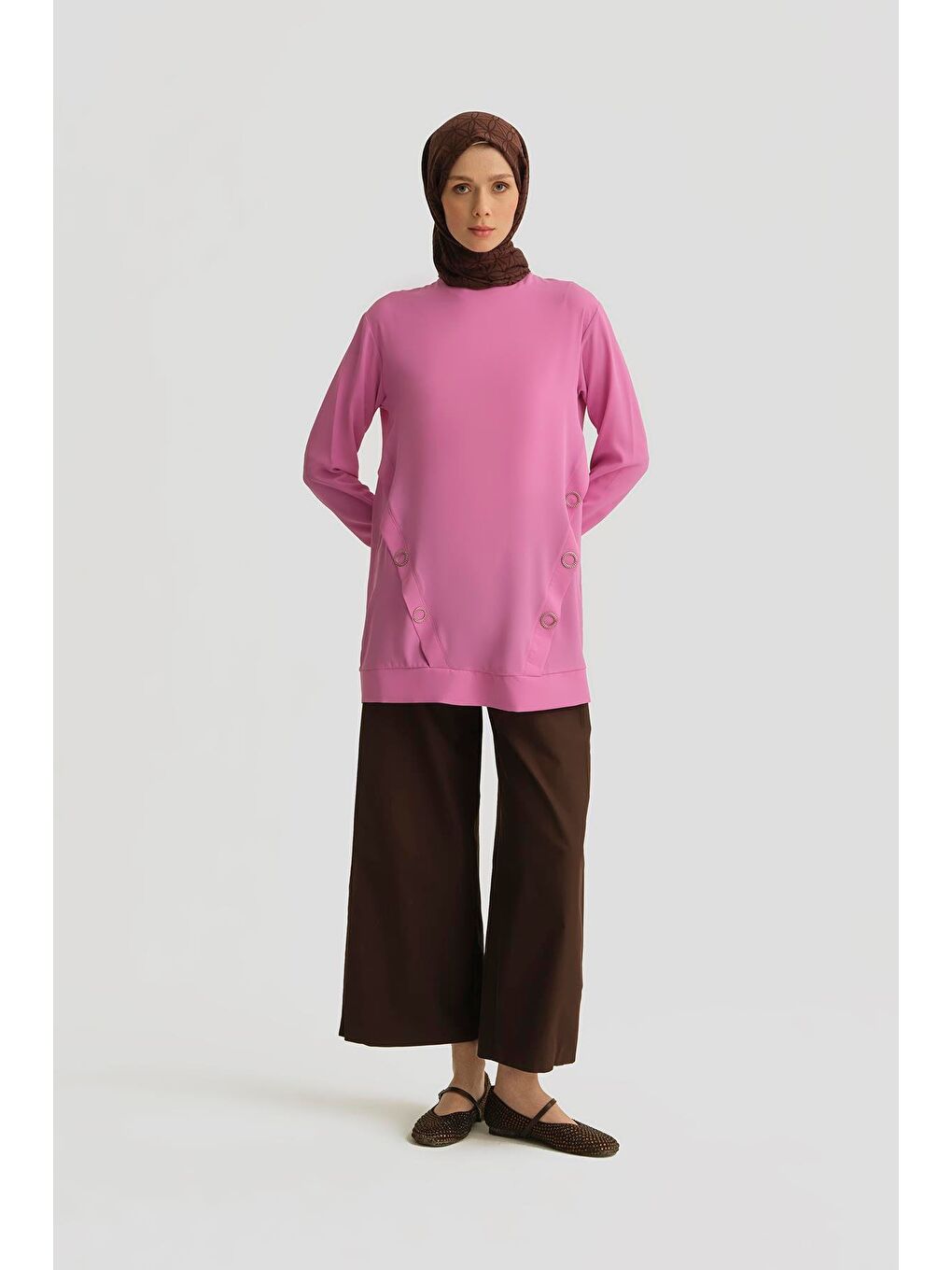 Aksesuar Detaylı Tunik 25Yt415 Pembe-1