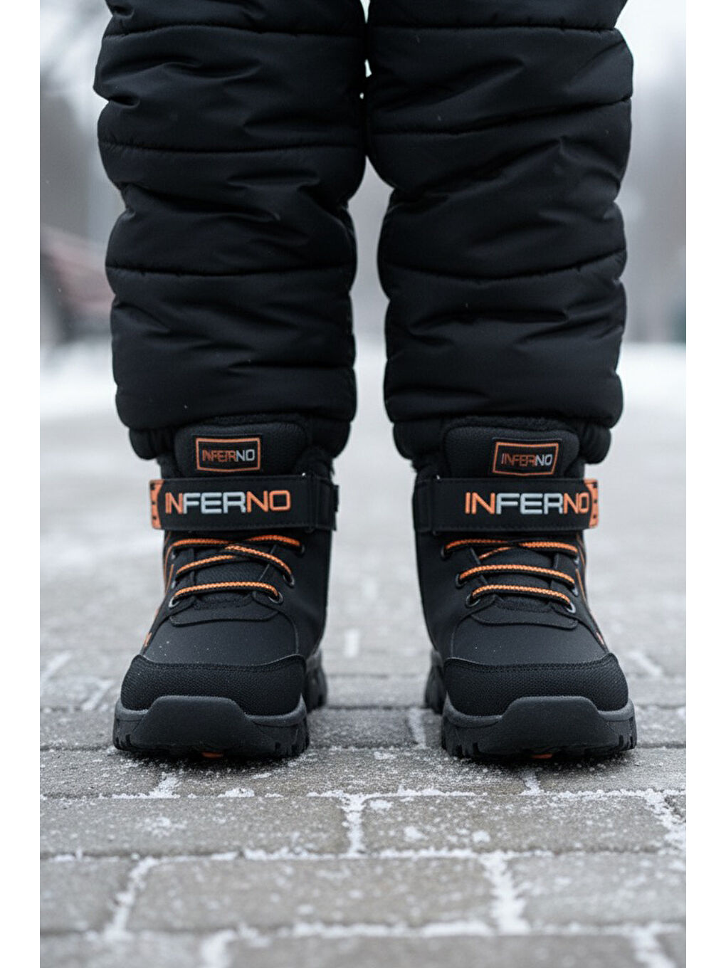 Kız Çocuk Turuncu İçi Pelüş Suni Deri Bot - 28030-TURUNCU-1