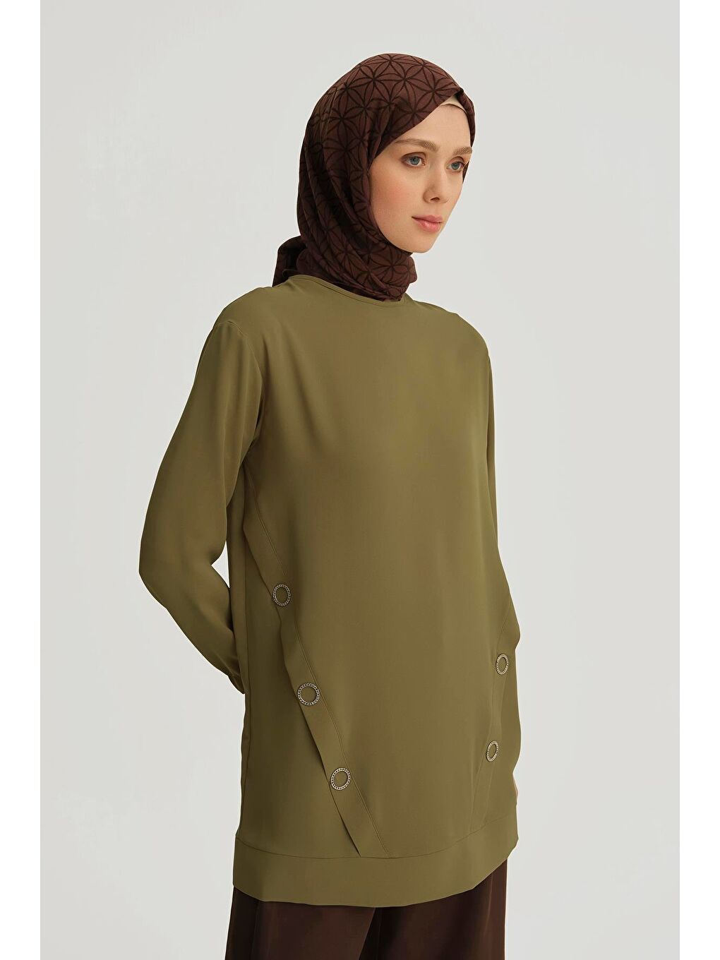 Aksesuar Detaylı Tunik 25Yt415 Yağ Yeşili-1