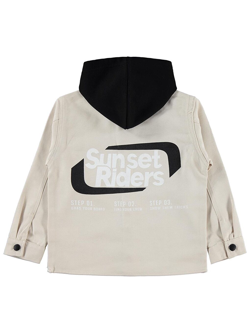 Bej Boys Çift Cepli Kapüşonlu 6-9 Yaş Gömlek - Koyu Taş Rengi-2