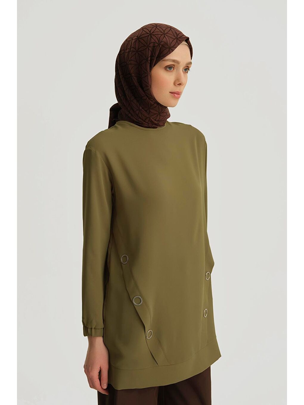 Aksesuar Detaylı Tunik 25Yt415 Yağ Yeşili-3