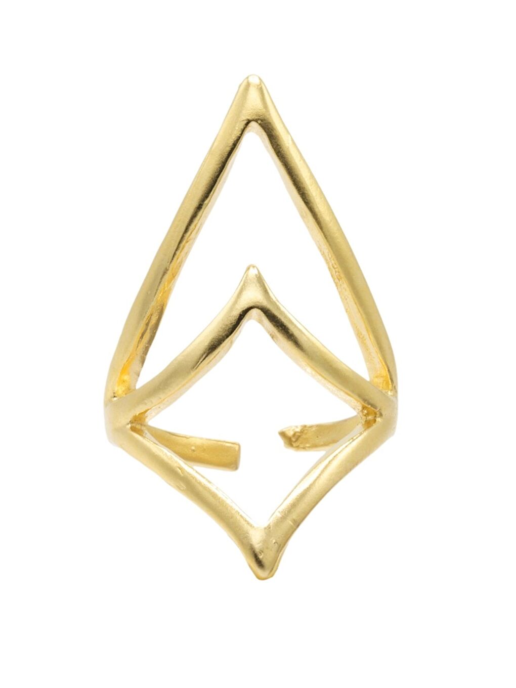 Sarı Kadın Mat Altın Kaplama Ayarlanabilir Bohem Yüzük-1