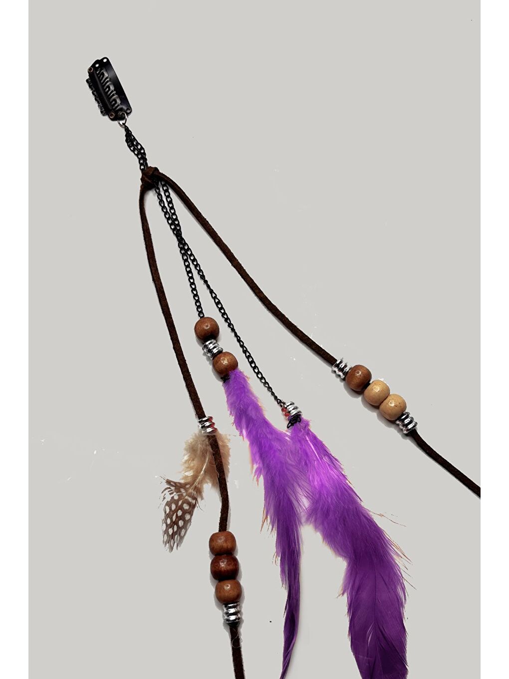 Mor Bohem Tüylü  Saç Zinciri Rasta Saç İpi-2