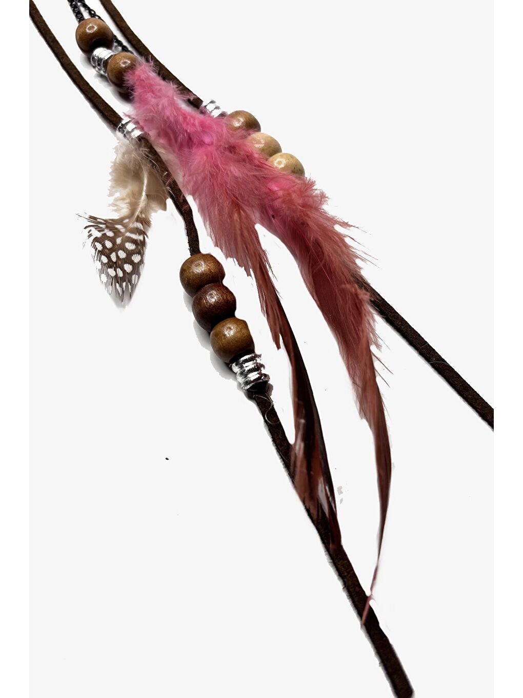 Pembe Bohem Tüylü Saç Zinciri Rasta Saç İpi-2