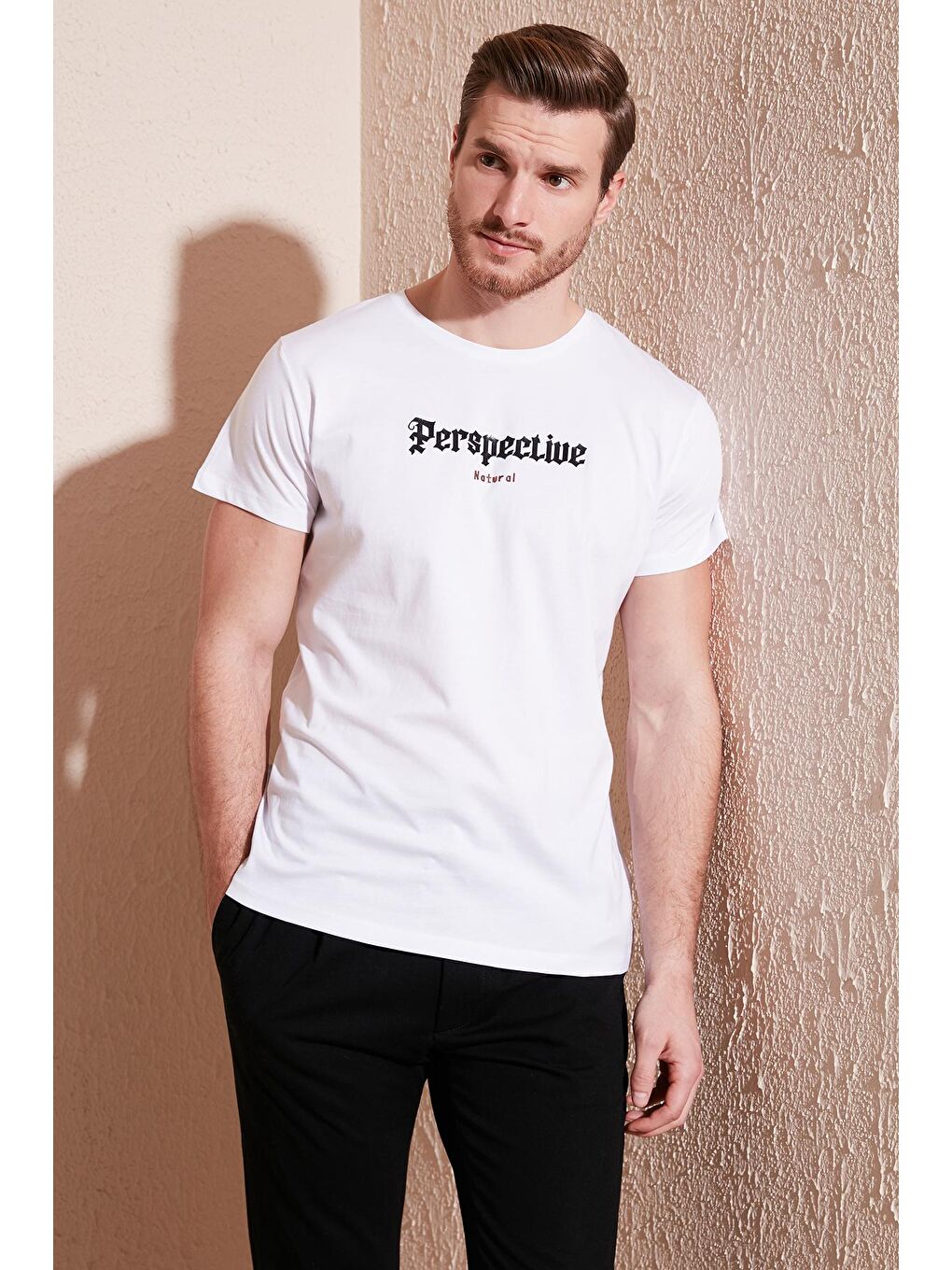 Buratti Beyaz Pamuklu Slim Fit Bisiklet Yaka T Shirt 541PERSPECTIVE