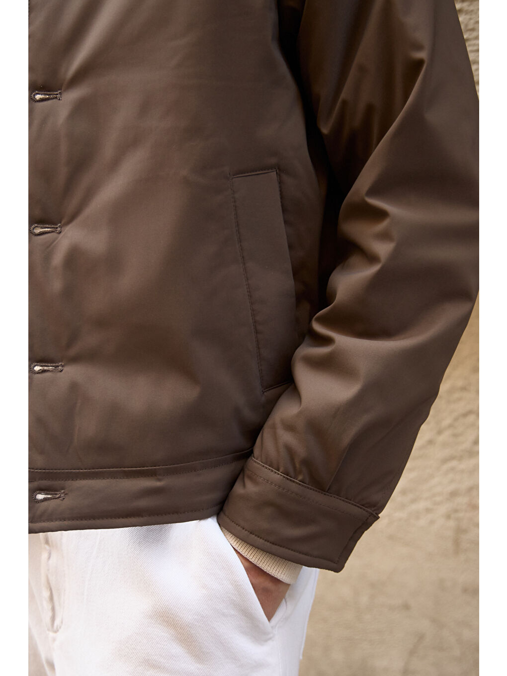 Erkek Basic Mont Ceket Kahverengi-2