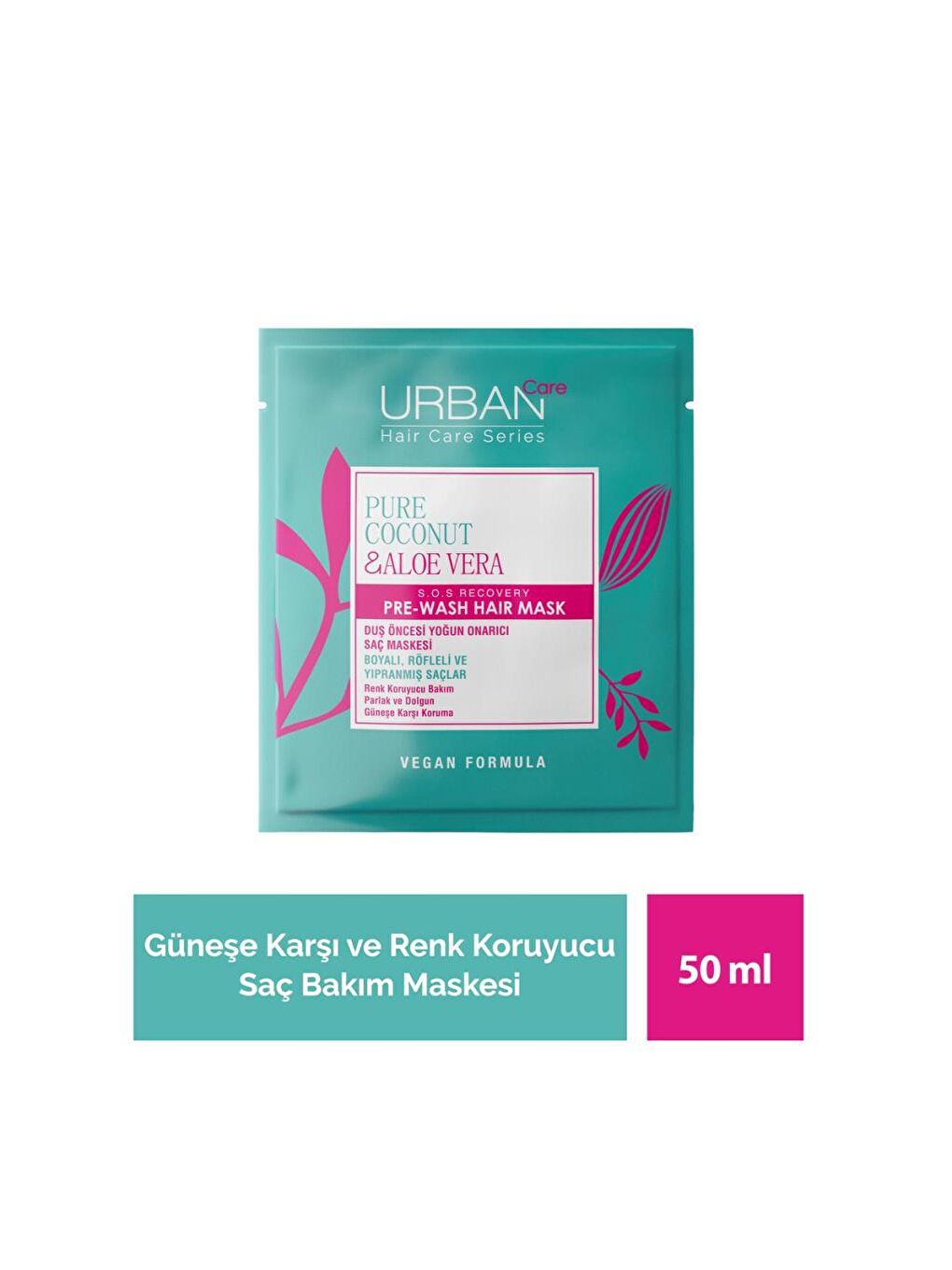 Urban Care Pure Coconut&Aloe Vera Boyalı Saçlara Özel Renk Koruyucu Duş Öncesi Maske-50ML-Vegan