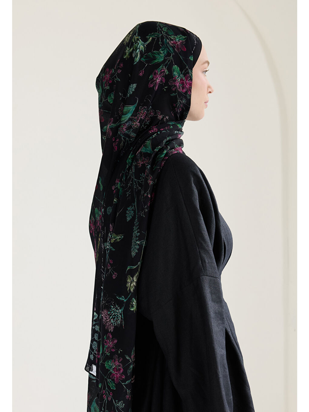 Garden Joy Floş Viskon Şal Siyah-1