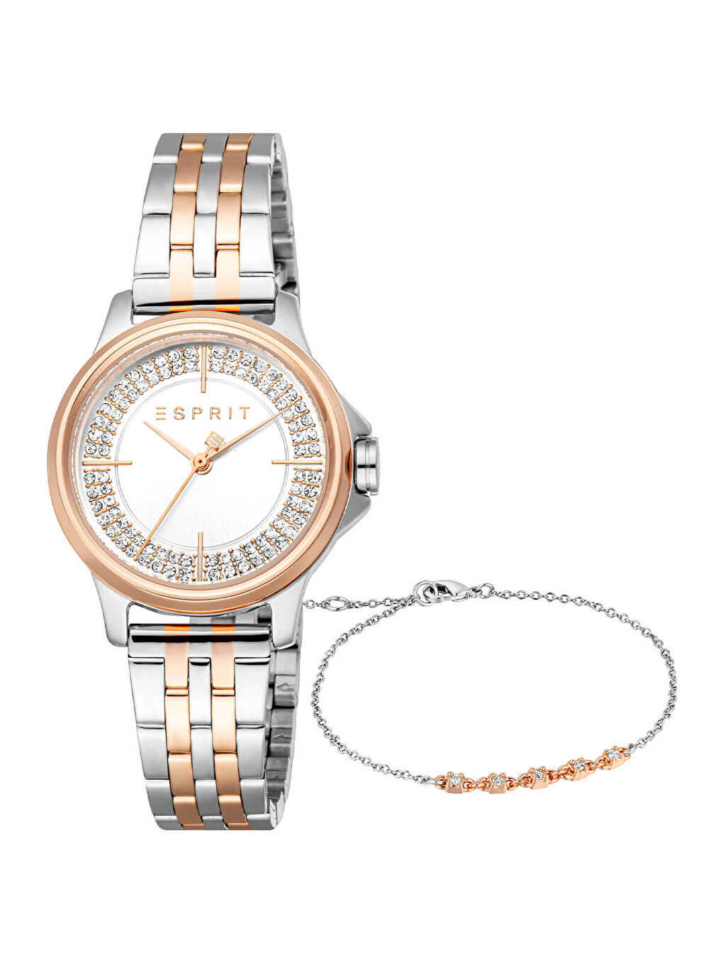 Gri ES1L432M0085 Kadın Kol Saati ve Bileklik Seti