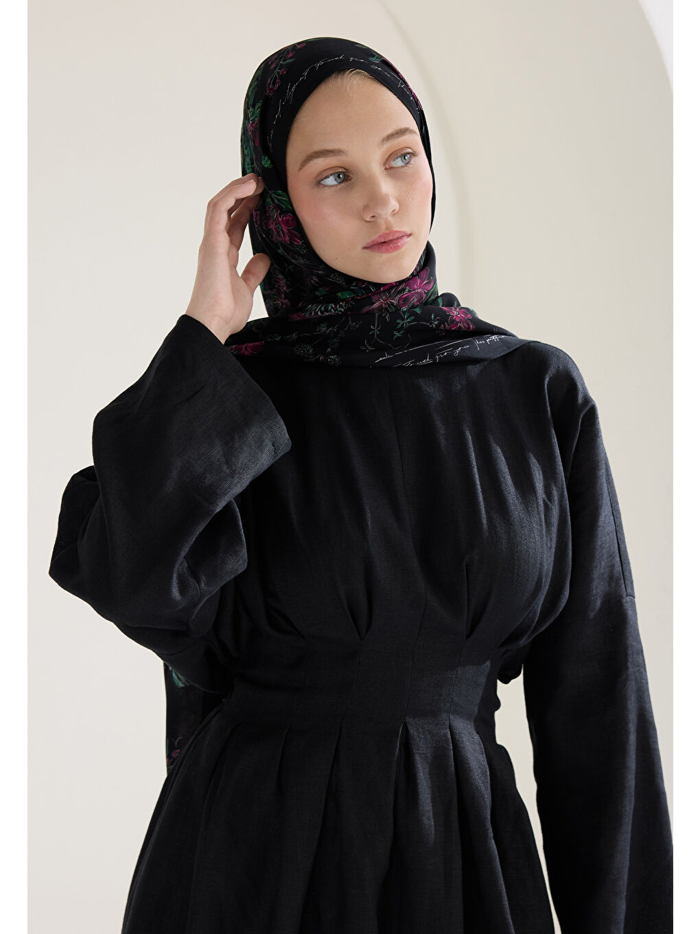 Garden Joy Floş Viskon Şal Siyah-2