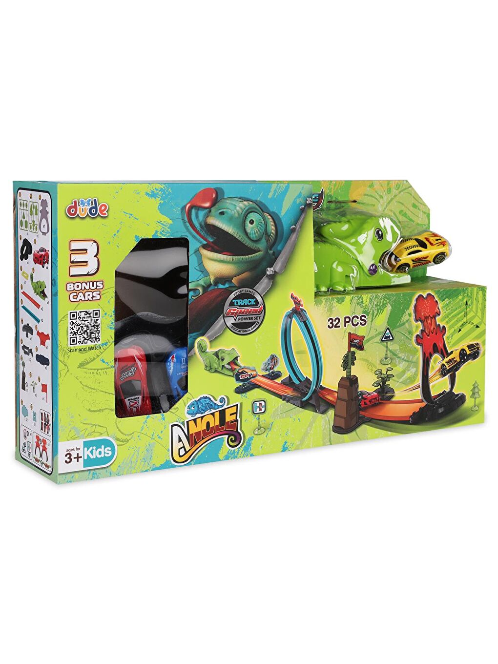 Seher Oyuncak Fırlatma Bukalemun (4 Kayar Araç İle) - Yeşil-1