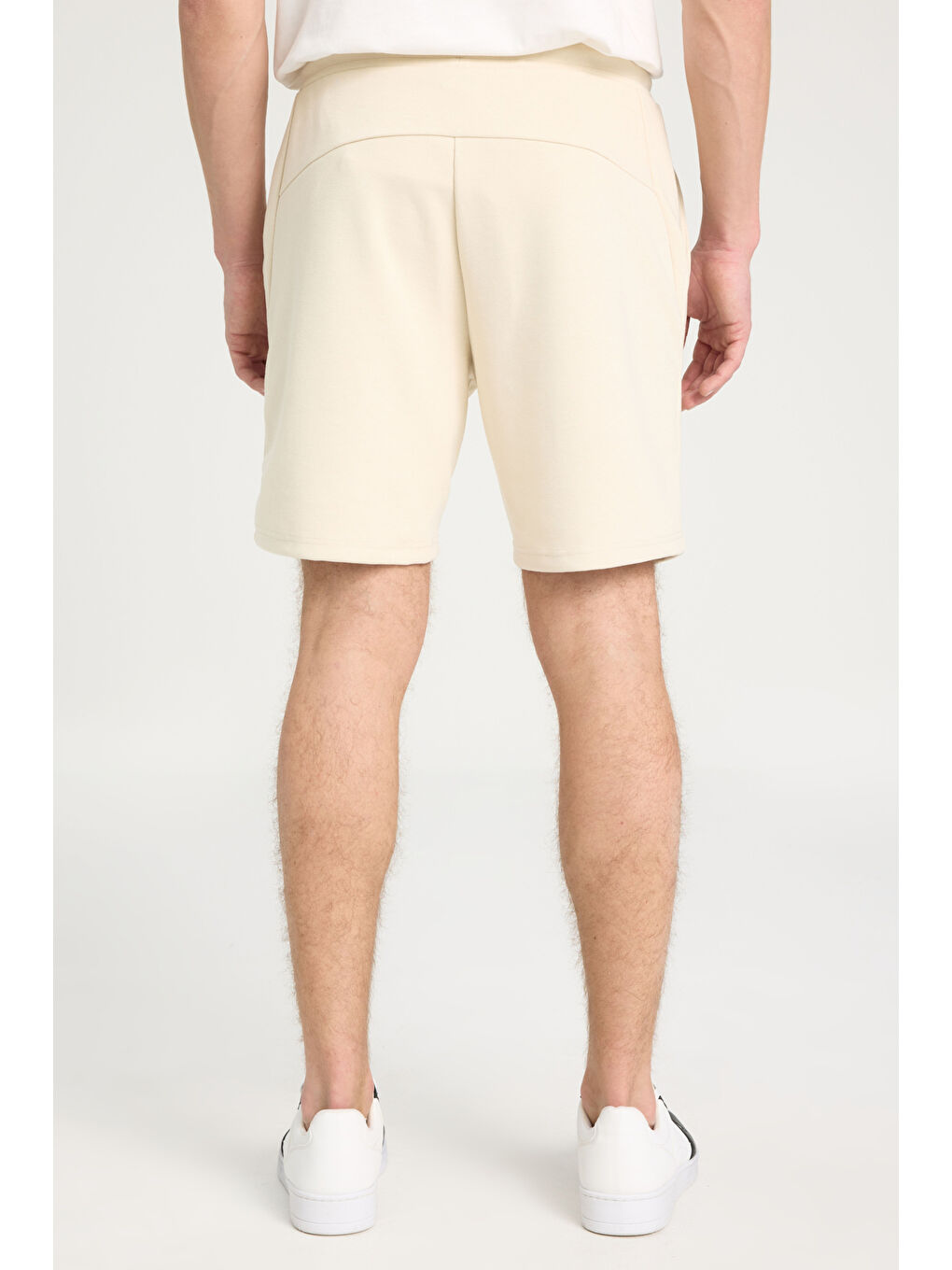 Regular Fit Normal Kesim Normal Bel Bej Sweat Şort-4