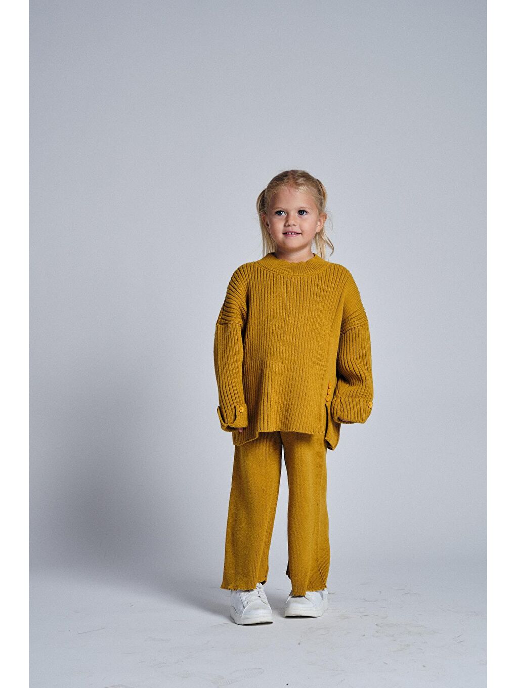 Sarı Unisex Triko Salaş İkili Takım