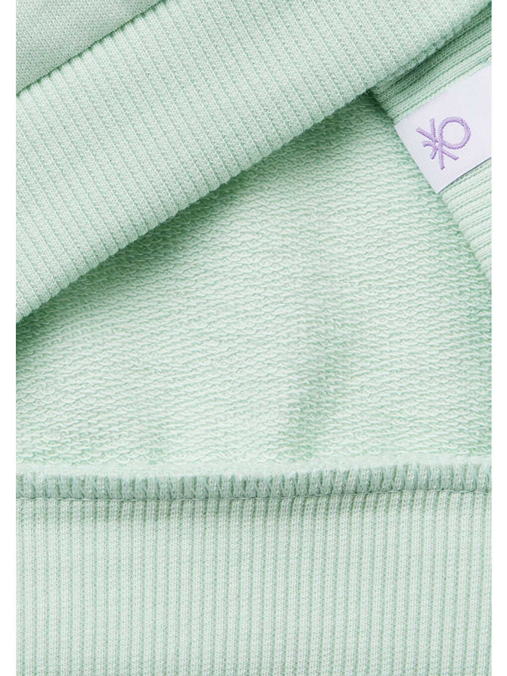 Turkuaz Kız Çocuk Su Yeşili Peanuts Baskılı Logo Etiketli Bisiklet Yaka Sweatshirt-2