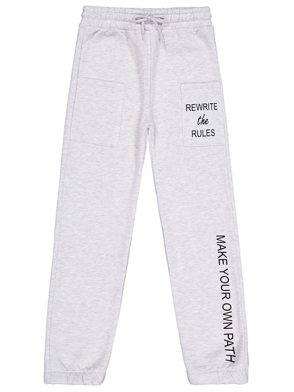 Girls Cepli Yazı Baskılı 10-13 Yaş Eşofman Altı - Gri 12-13 Yaş