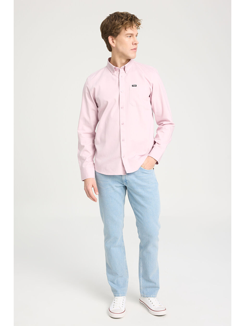 Regular Fit Normal Kesim %100 Pamuk Pembe Gömlek-4