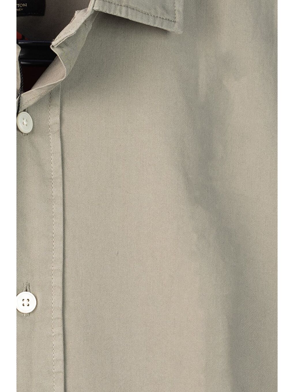Erkek Haki Normal Kesim Regular Fit %100 Pamuk Gabardin Uzun Kollu Klasik Yaka Gömlek-2