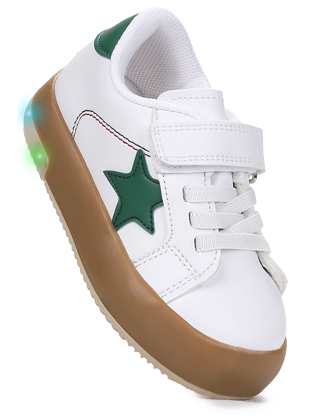 Beyaz Rena Günlük Cırtlı Işıklı Erkek Bebek Spor Ayakkabı