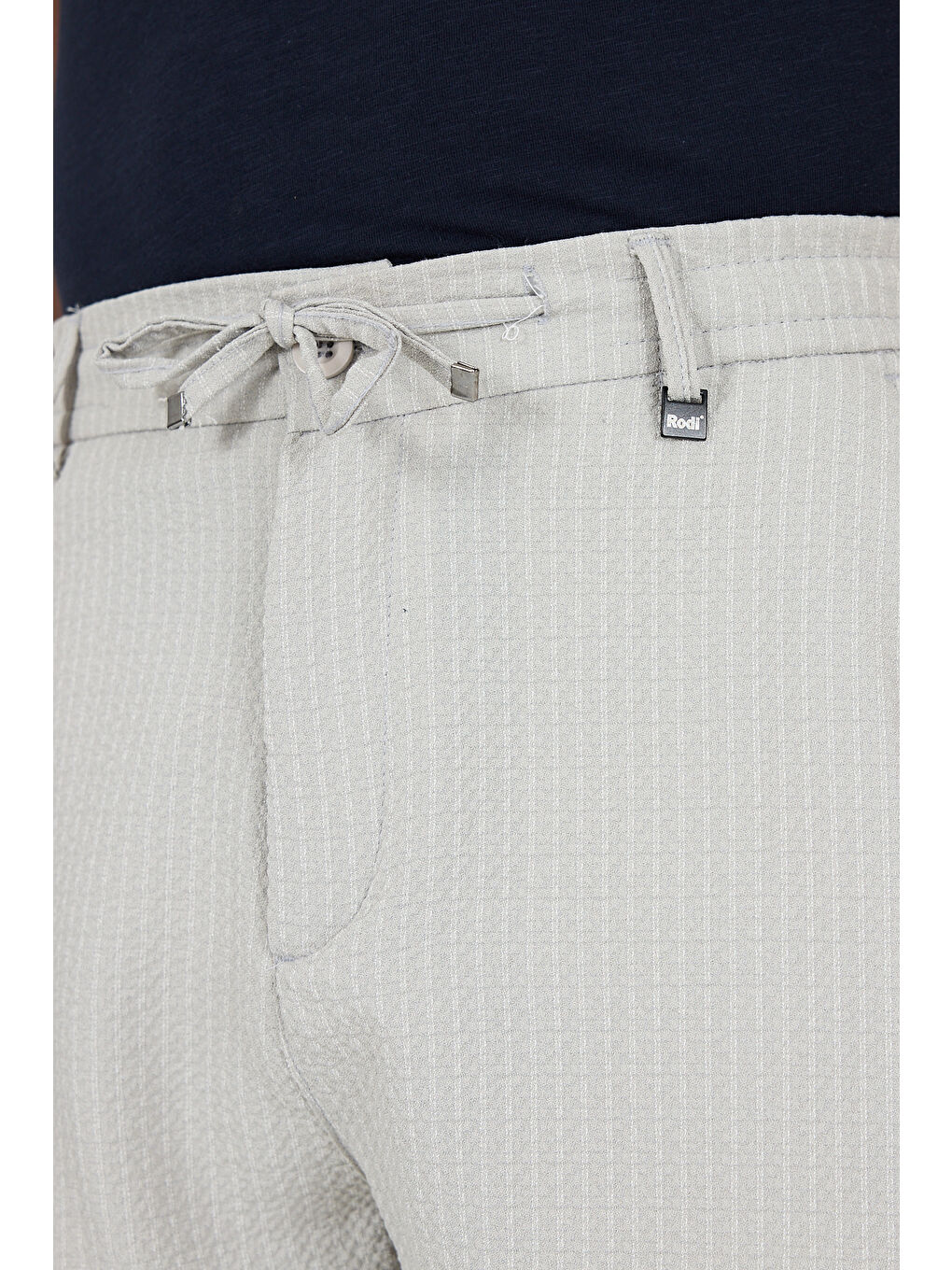 Gri Erkek Çizgili Cepli Yazlık Şort - Rahat Kalıp Spor ve Günlük Kullanıma Uygun Şort 2314-4