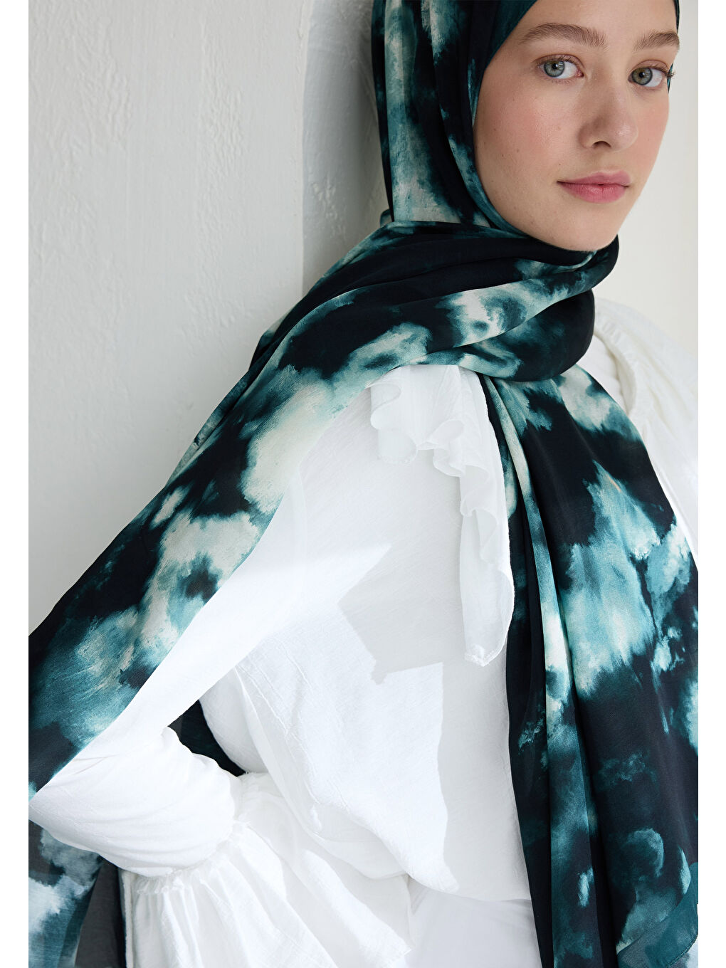 Lola Floş Viskon Şal Petrol-1