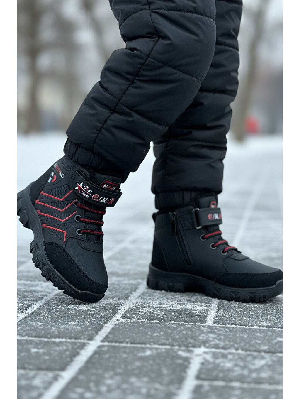 Kırmızı Kız Çocuk Kirmizi İçi Pelüş Suni Deri Bot - 28030-KIRMIZI-1