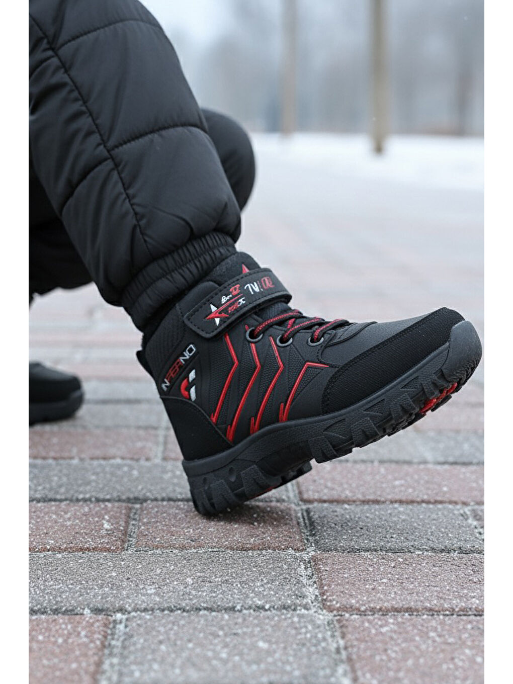 Kırmızı Kız Çocuk Kirmizi İçi Pelüş Suni Deri Bot - 28030-KIRMIZI-2