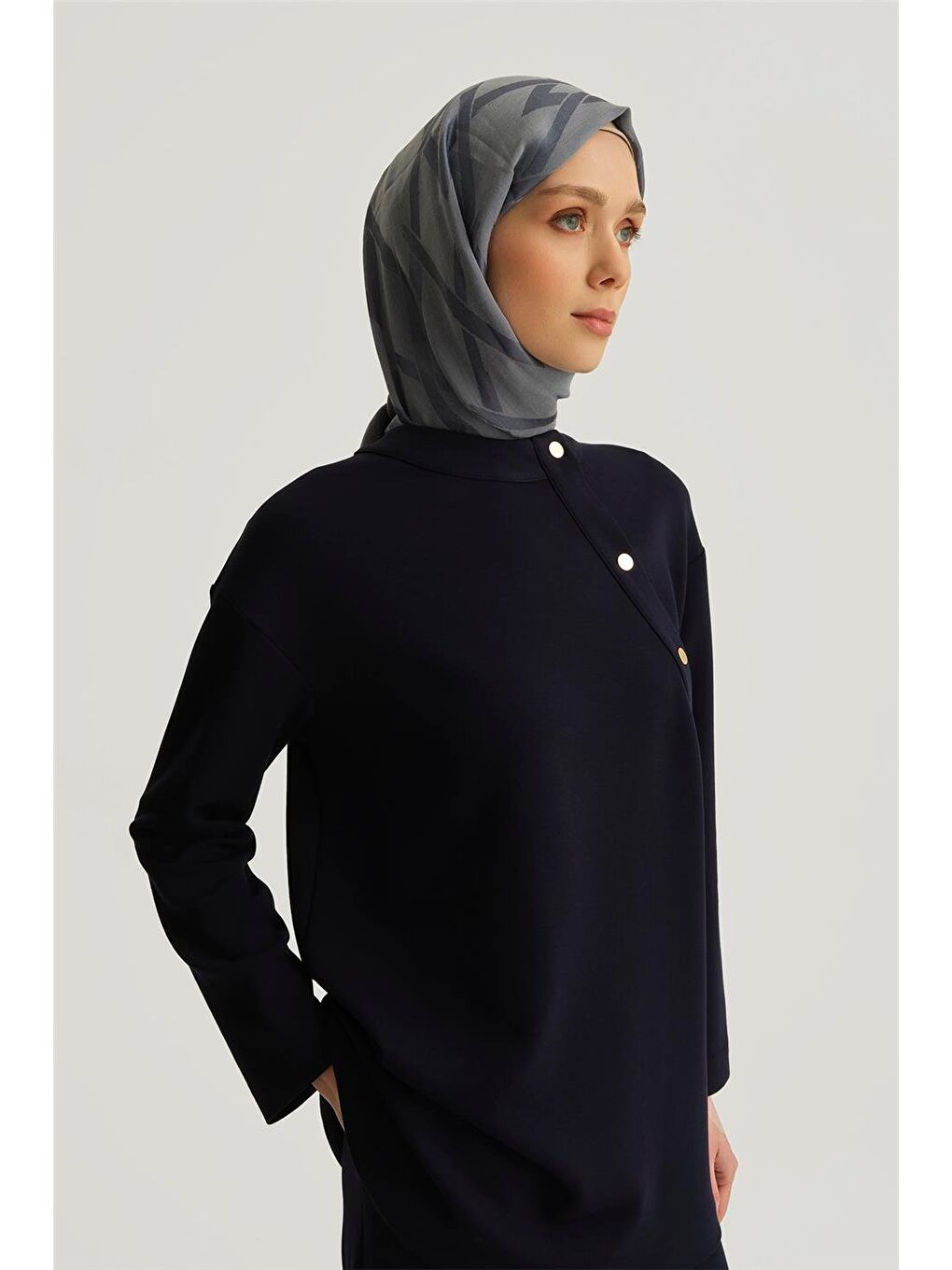 Zımba Detaylı Örme Takım 25Yh615 Lacivert-1