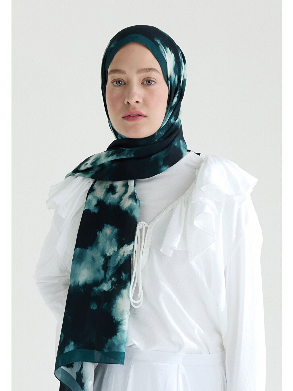 Lola Floş Viskon Şal Petrol-2