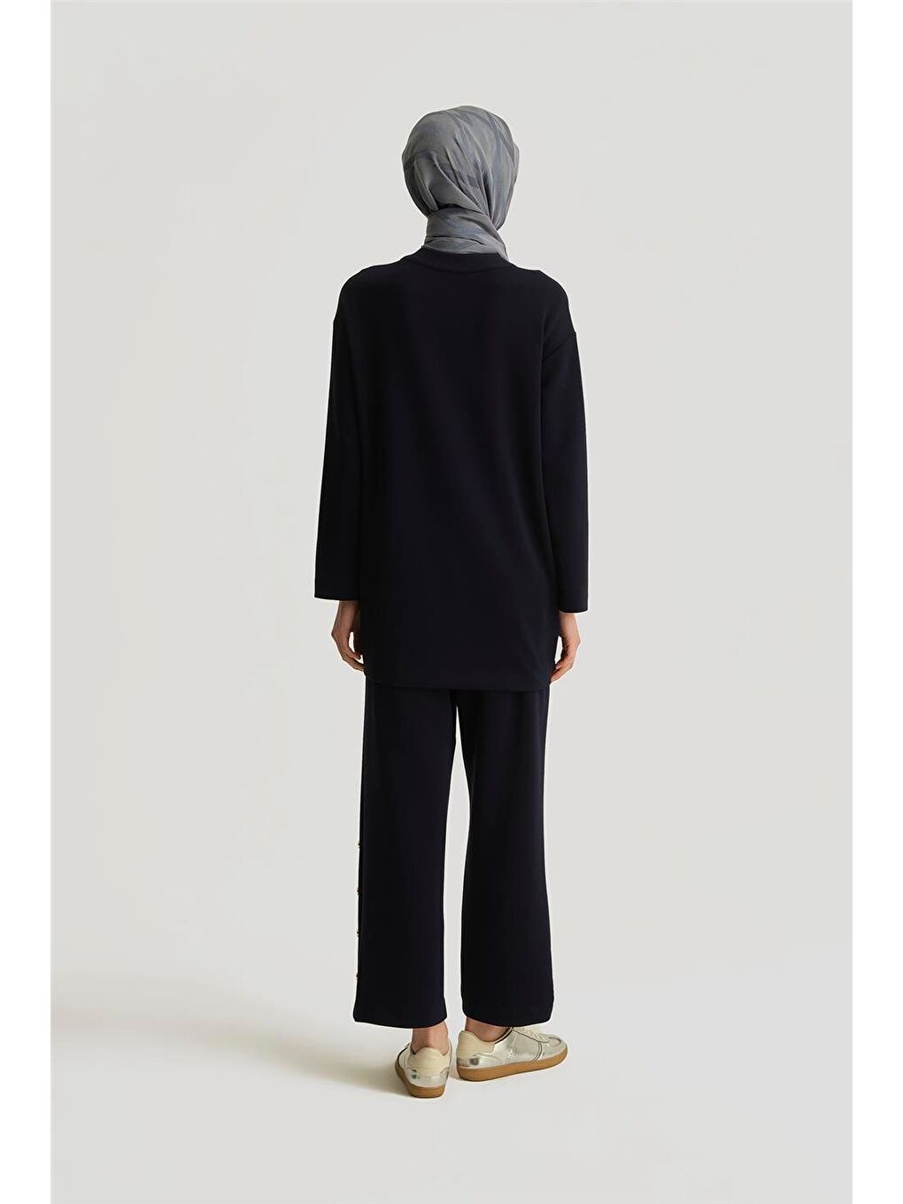 Zımba Detaylı Örme Takım 25Yh615 Lacivert-4