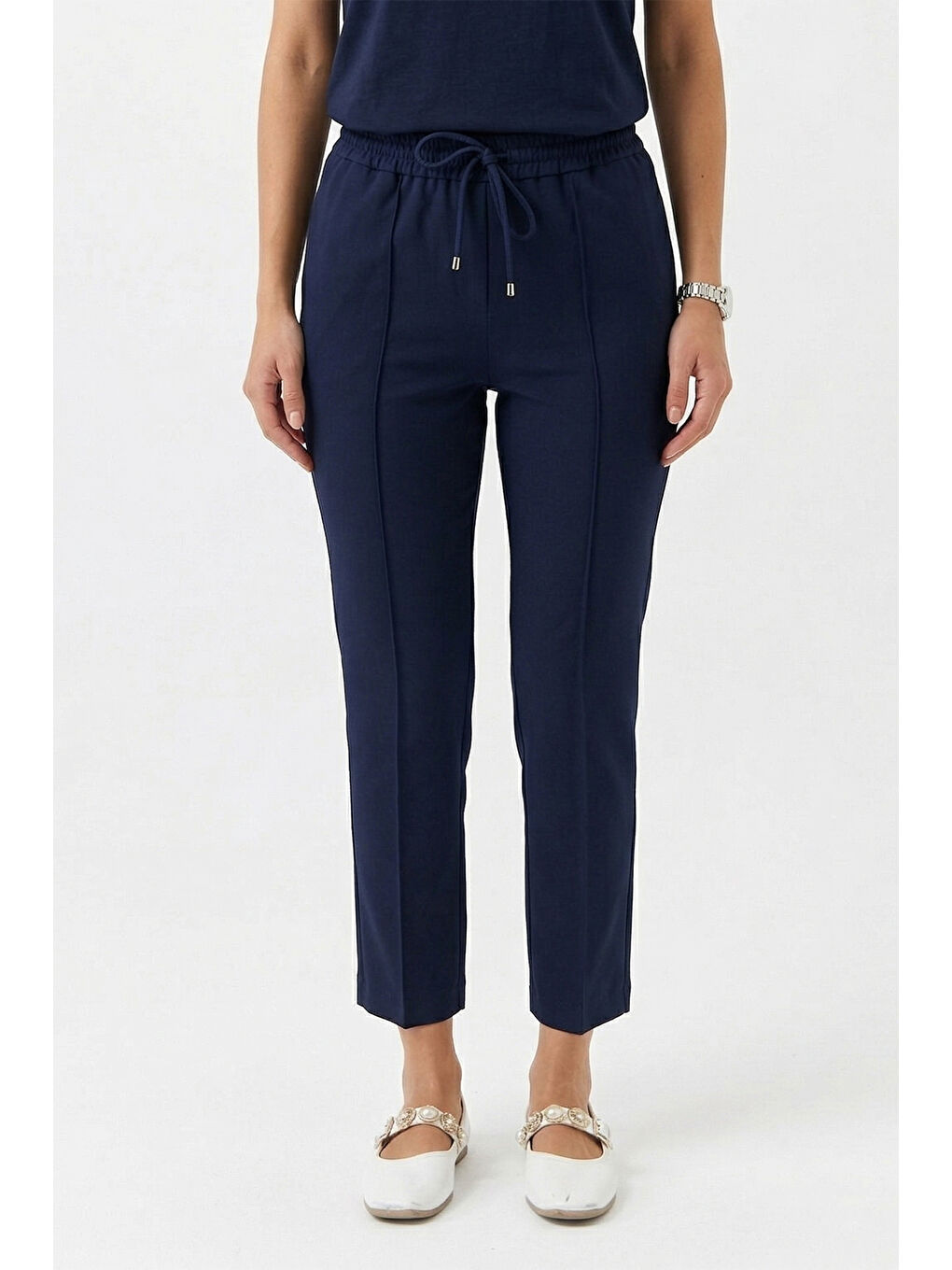 Yandan Cepli Nervür Dikiş Detay Pantolon 153 Lacivert