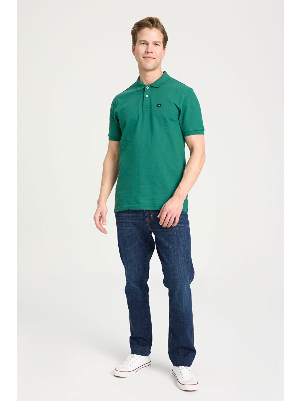 Regular Fit Normal Kesim Polo Yaka %100 Pamuk Yeşil Tişört-2