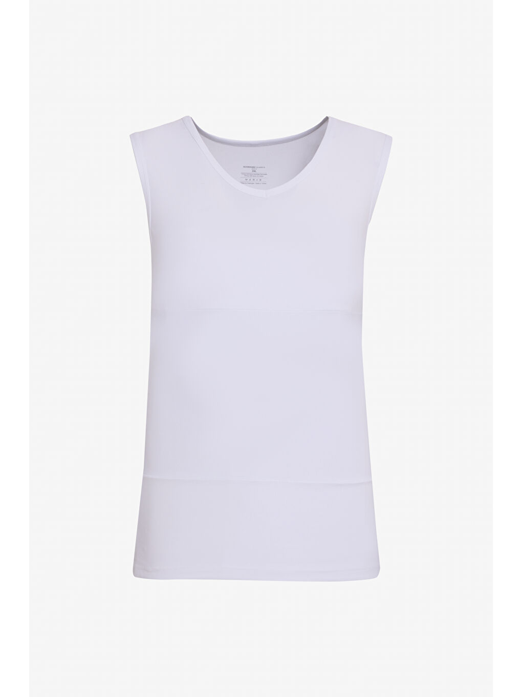 Erkek Beyaz Beyaz Korse Kolsuz Tişört