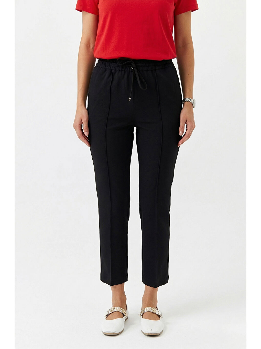 Sentez Yandan Cepli Nervür Dikiş Detay Pantolon 153 Siyah