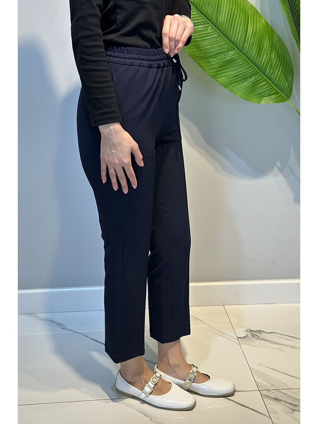 Yandan Cepli Nervür Dikiş Detay Pantolon 153 Lacivert-3