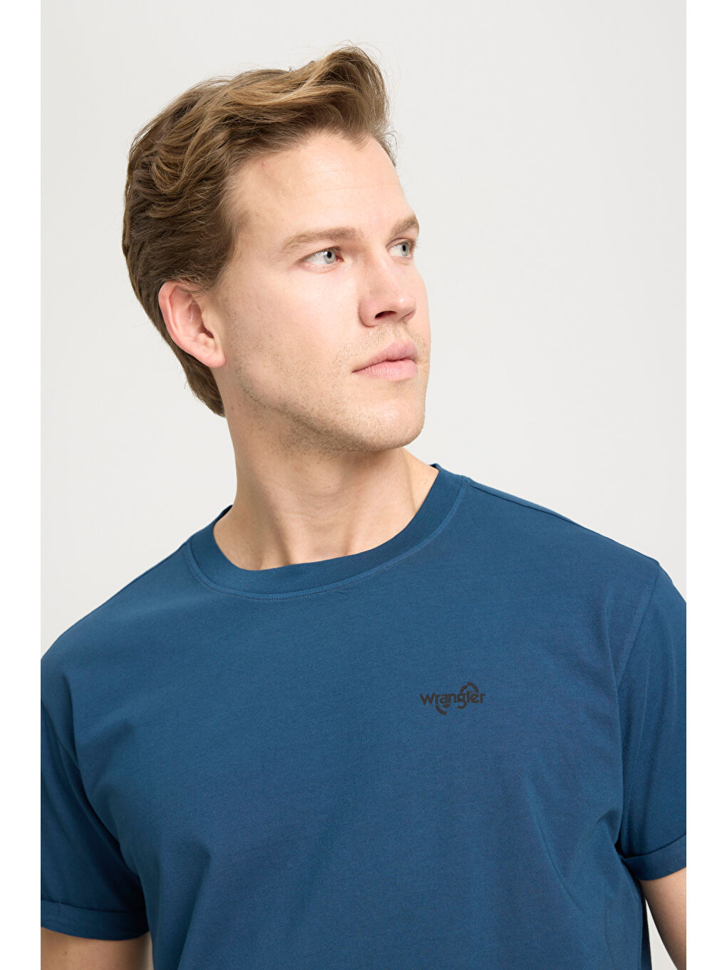 İndigo Loose Fit Rahat Kesim Bisiklet Yaka %100 Pamuk Lacivert Tişört-3