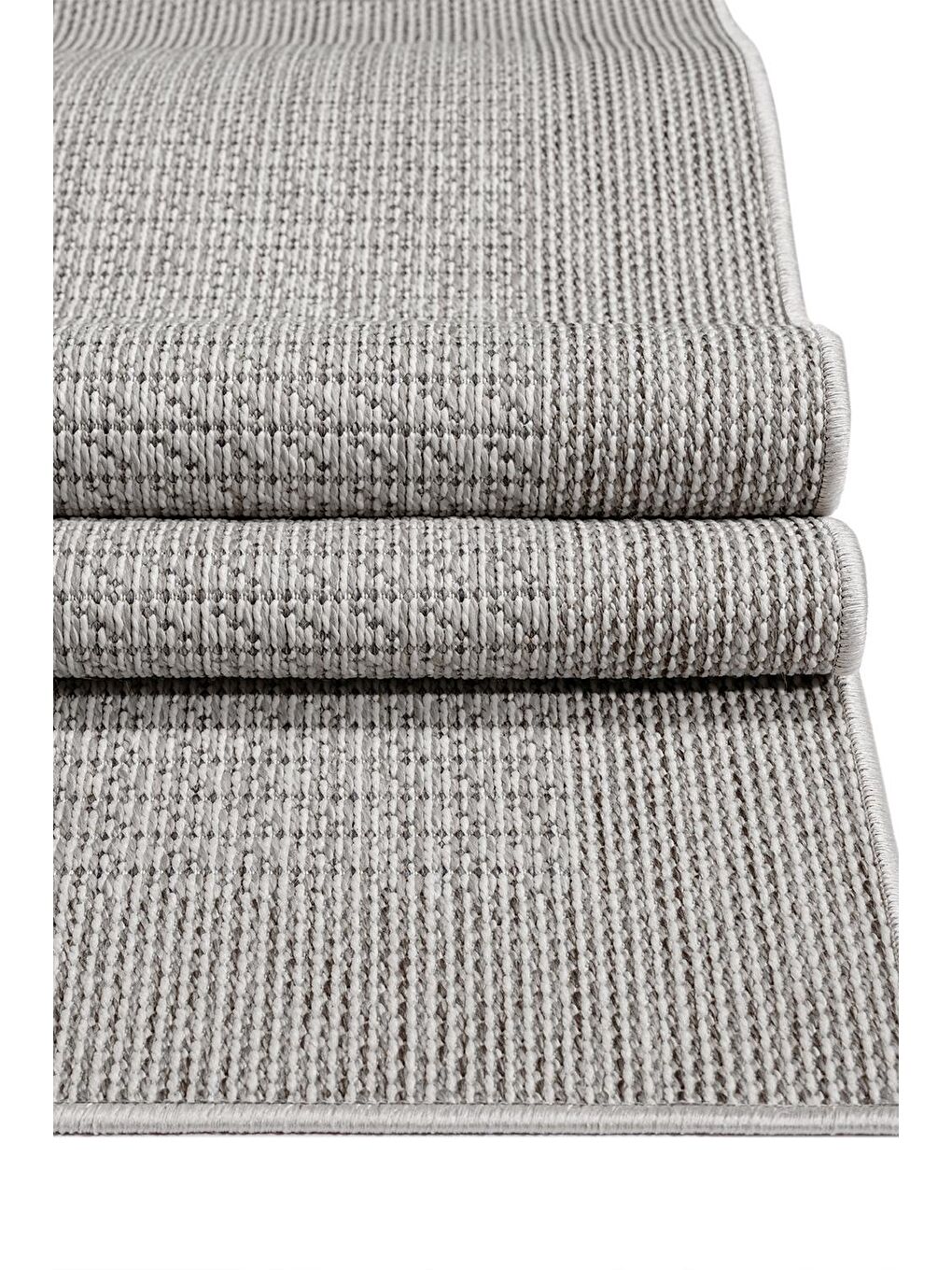 Ekru Sisalux 3093 Krem Jüt Tabanlı Modern Dokuma Kilim Sisal Hasır Halı-140x200 cm-1